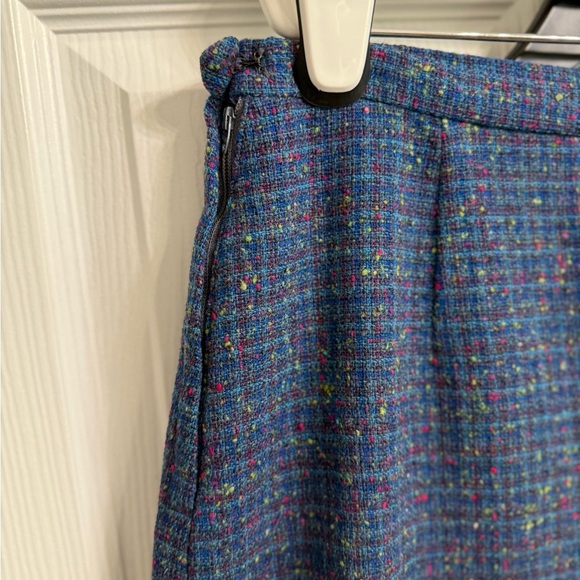 Vintage Pendleton Skirt Size 16 Midi Tweed A Line 100% Wool Academia Blue Pink - Picture 4 of 6